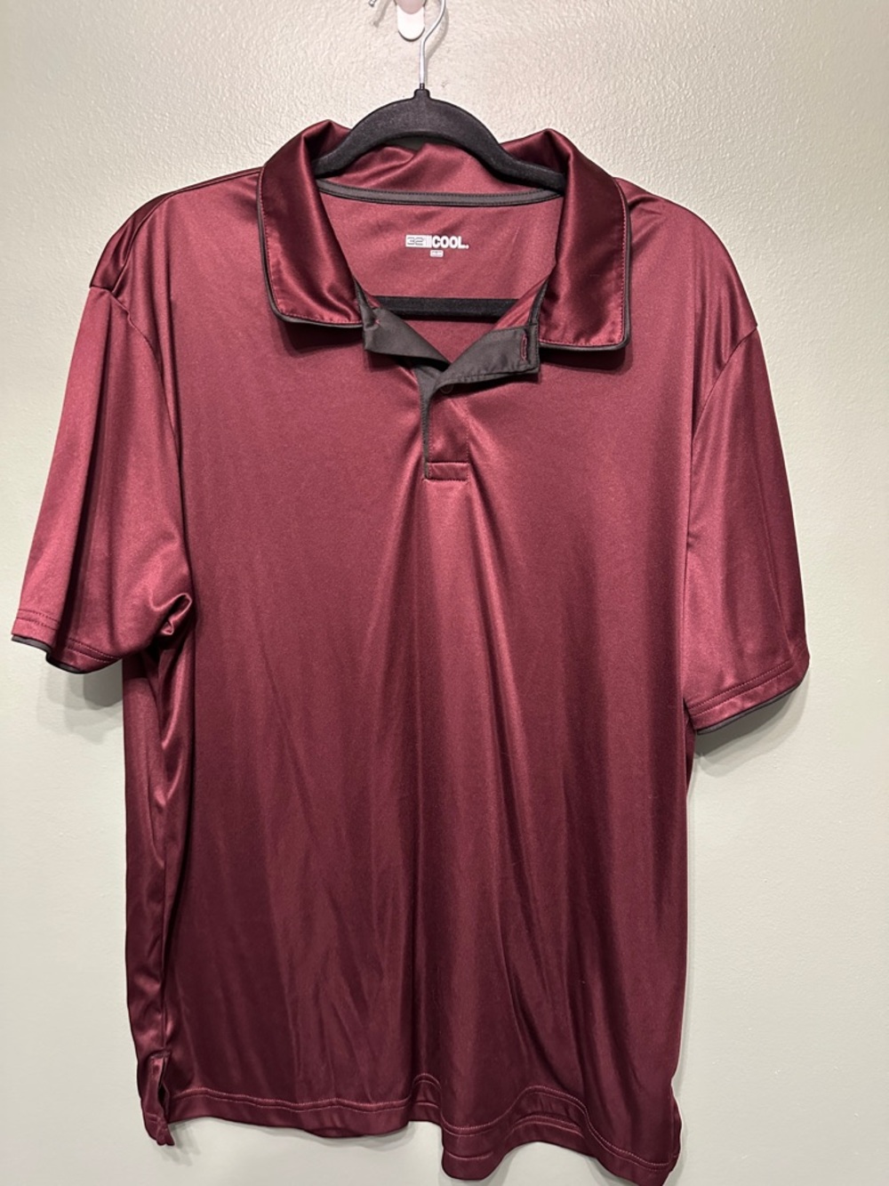 Men's Maroon Performance Polo Shirt with Cool Fabric